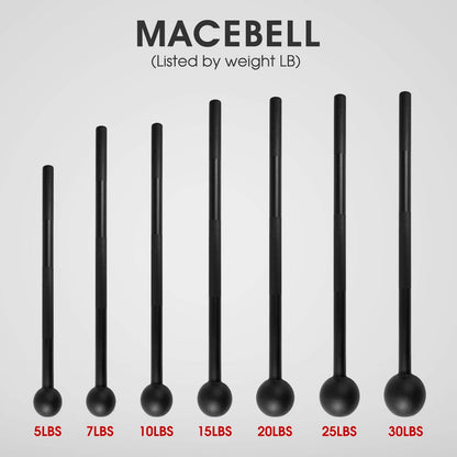 Steel Mace Bell for Strength Training, Support Full Body, Muscles, Shoulder, Grips & Forearms Workouts, Stretching 5, 7, 10, 15, 20, 25, 30 LB for Woman & Man